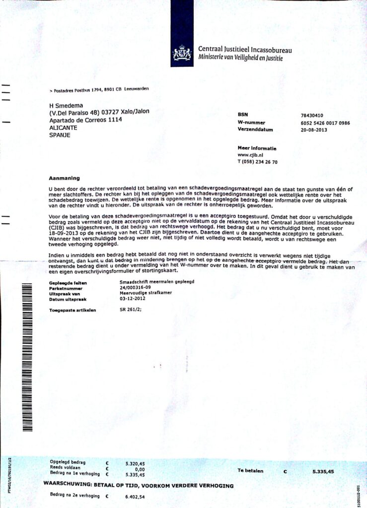 6400 euro betalen aan verkrachters!